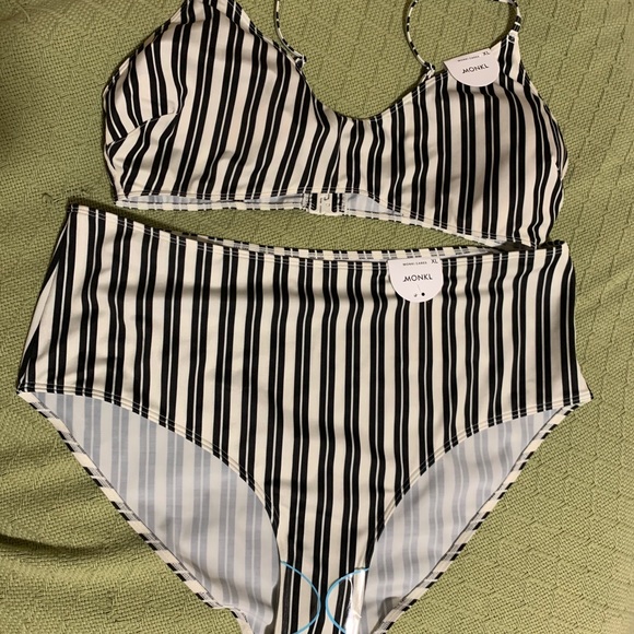 Striped Monki Two Piece Swim Suit - Picture 2 of 2